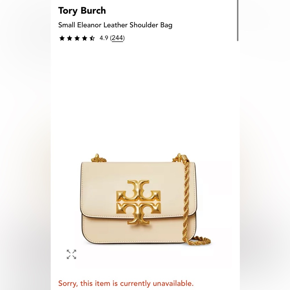 Tory Burch Beige Crossbody Bag with Gold Accents